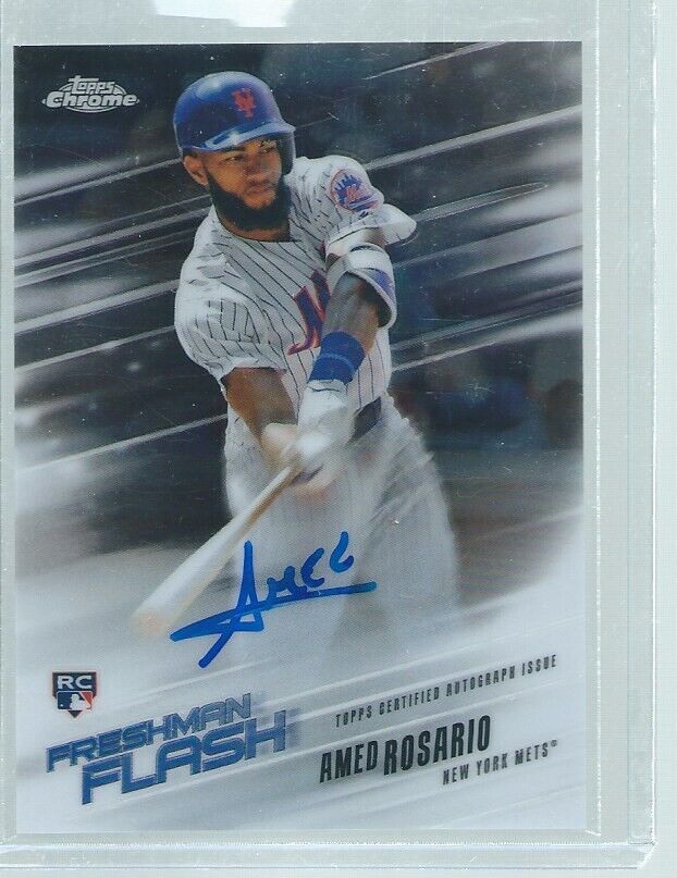 AMED ROSARIO 2018 TOPPS CHROME FRESHMAN FLASH ON CARD AUTO ROOKIE RC