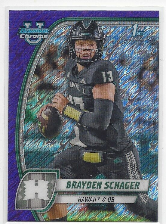 2024 BOWMAN CHROME UNIVERSITY FOOTBALL REFRACTORS STEALTH SHIMMER XFRAC QUANTITY