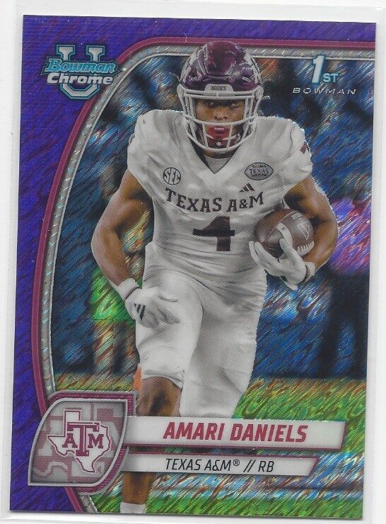 2024 BOWMAN CHROME UNIVERSITY FOOTBALL REFRACTORS STEALTH SHIMMER XFRAC QUANTITY