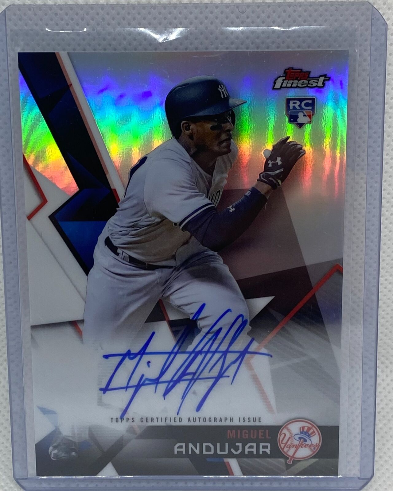 MIGUEL ANDUJAR 2018 TOPPS FINEST ROOKIE REFRACTOR ON CARD AUTO RC #FA-MA