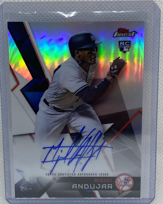 MIGUEL ANDUJAR 2018 TOPPS FINEST ROOKIE REFRACTOR ON CARD AUTO RC #FA-MA