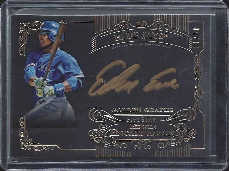 EDWIN ENCARNACION 2015 TOPPS 5 FIVE STAR GOLDEN GRAPHS ON CARD AUTO #D 31/50