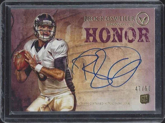 BROCK OSWEILER 2012 TOPPS VALOR HONOR ON CARD ROOKIE AUTO RC #D 47/50