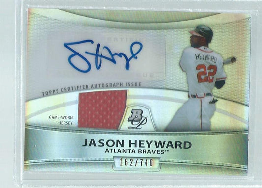 JASON HEYWARD 2010 BOWMAN PLATINUM JERSEY AUTO REFRACTOR #D 162/740