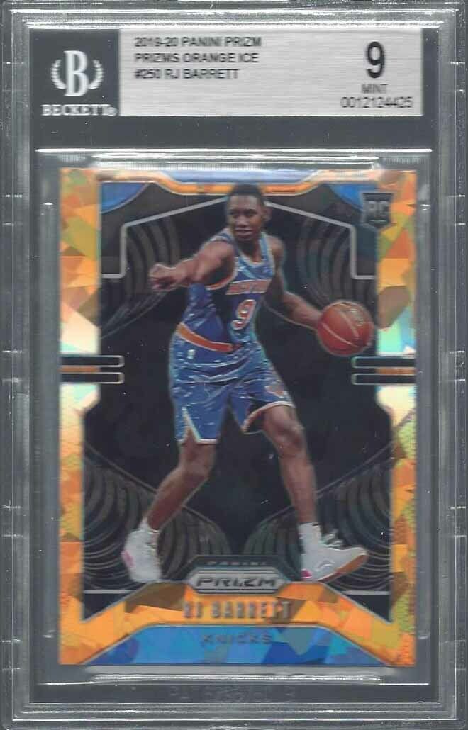 RJ BARRETT 2019-20 PANINI PRIZM ORANGE ICE PRIZMS ROOKIE RC #250 BGS 9 MINT