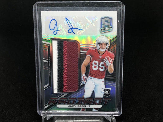 ANDY ISABELLA 2019 SPECTRA SILVER PRIZM RADIANT 3 CLR PATCH AUTO RC #D 22/199