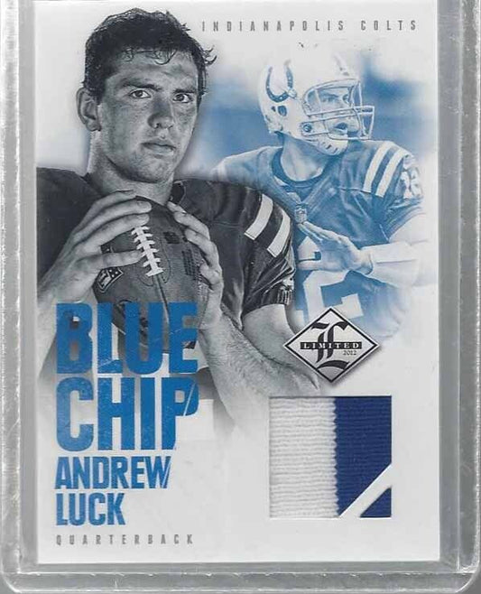 ANDREW LUCK 2012 LIMITED BLUE CHIP PLATINUM 2 COLOR ROOKIE PATCH RC #D 3/25