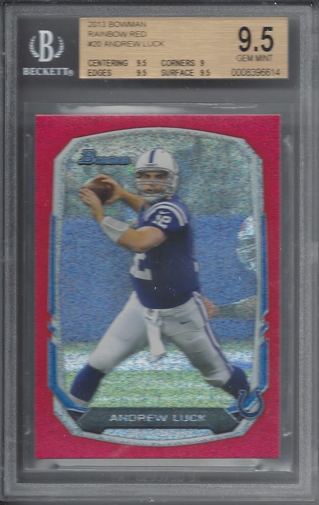 ANDREW LUCK 2013 BOWMAN RAINBOW RED #D 5/25 GRADED BGS 9.5 POP 1/1