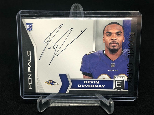 DEVIN DUVERNAY 2020 PANINI DONRUSS ELITE PEN PALS ON CARD AUTO RC