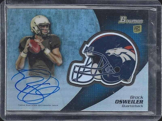 BROCK OSWEILER 2012 BOWMAN CHROME TEAM HELMET ON CARD ROOKIE AUTO RC