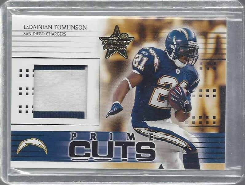 LADIANIAN TOMLINSON 2005 LEAF ROOKIES & STARS PRIME CUTS 2 COLOR PATCH #D 8/25