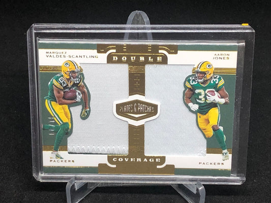 MARQUEZ VALDES SCANTLING AARON JONES 2019 PLATES & PATCHES DUAL PATCH #D 81/99