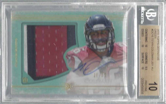 TEVIN COLEMAN 2015 TOPPS DEFINITIVE GREEN RPA PATCH AUTO RC /25 BGS 10 POP 1/1