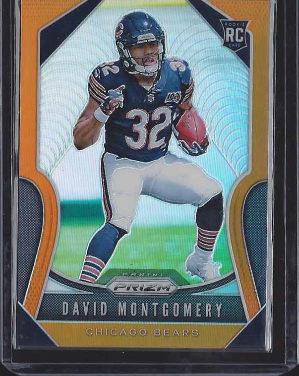 DAVID MONTGOMERY 2019 PANINI PRIZM ORANGE ROOKIE PRIZMS RC #D 57/249