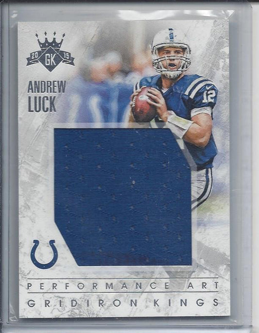 ANDREW LUCK 2015 GRIDIRON KINGS PERFORMANCE ART COLTS JUMBO GAME USED JERSEY /25