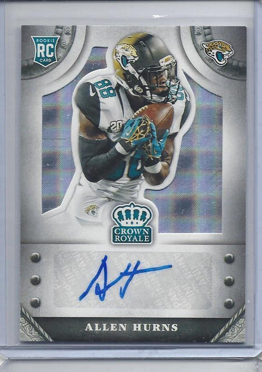 ALLEN HURNS 2014 CROWN ROYALE SILVER PLAID JAGUARS ROOKIE AUTO RC #D 33/35