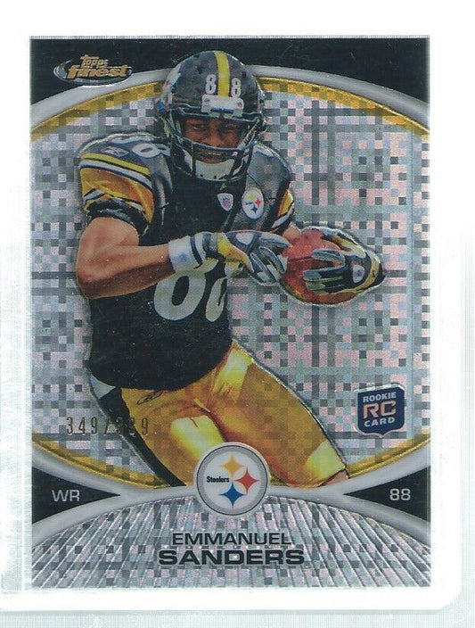 EMMANUEL SANDERS 2010 TOPPS FINEST XFRACTOR REFRACTOR ROOKIE RC #D 349/399