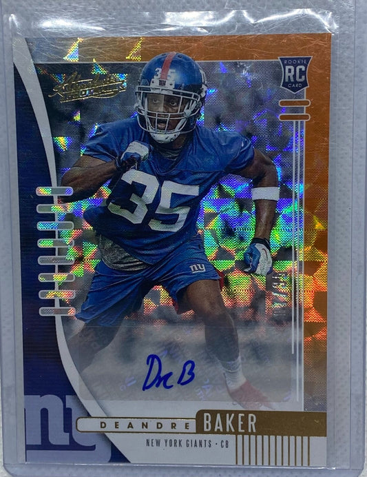 DEANDRE BAKER 2019 PANINI ABSOLUTE ORANGE SPECTRUM AUTO RC #D 7/35
