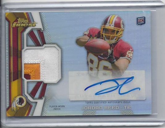 JORDAN REED 2013 TOPPS FINEST RPA REFRACTOR 3 COLOR ROOKIE PATCH AUTO RC
