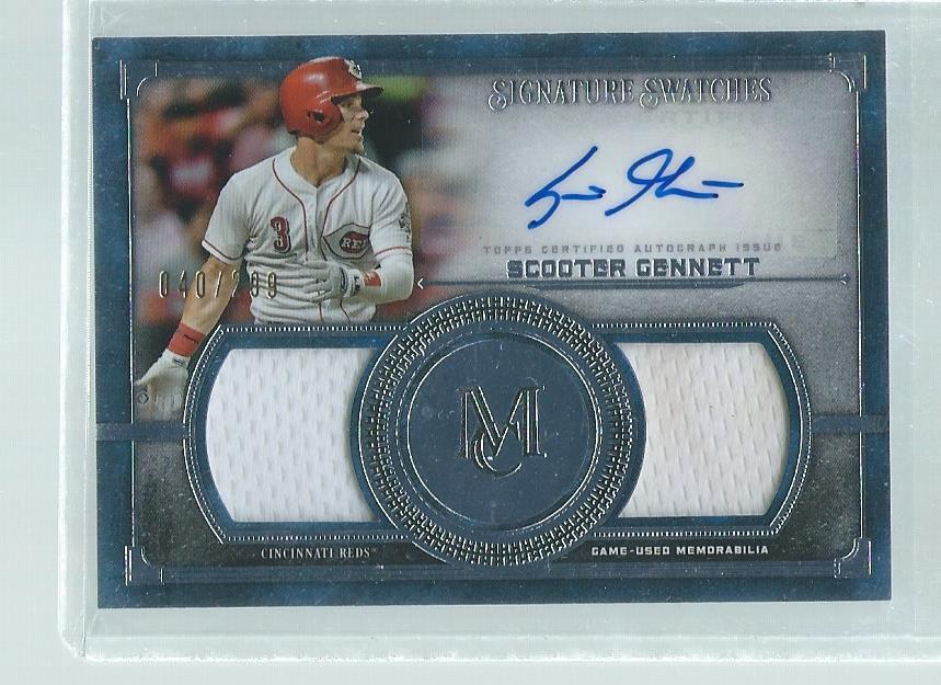 SCOOTER GENNETT 2019 TOPPS MUSEUM DUAL JERSEY AUTO #D 40/299