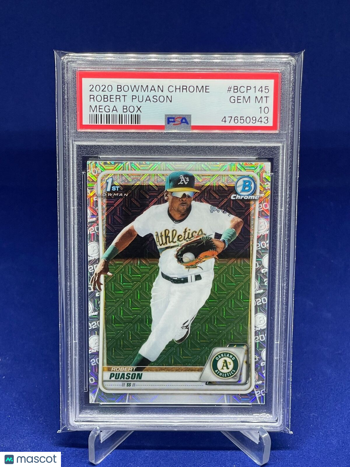 ROBERT PUASON 2020 BOWMAN CHROME 1ST MEGA REFRACTOR PSA 10 GEM MINT