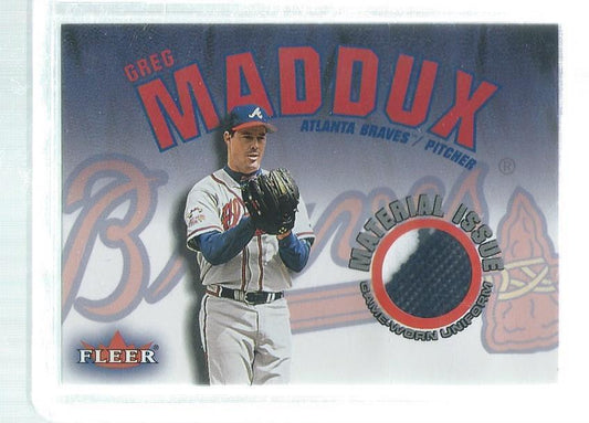 GREG MADDUX 2001 FLEER MATERIAL ISSUE 2 COLOR BRAVES PATCH