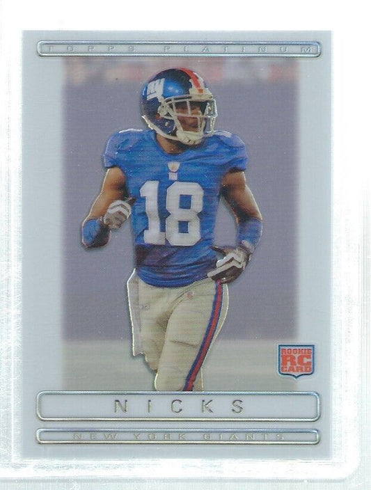 HAKEEM NICKS 2009 TOPPS PLATINUM REFRACTOR ROOKIE RC #D 442/499
