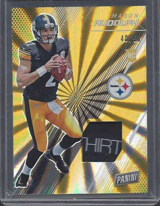 MASON RUDOLPH 2018 PANINI DAY SPOKES NEW ERA LOGO TAG PATCH RC #D 40/50