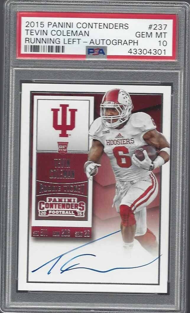 TEVIN COLEMAN 2015 CONTENDERS COLLEGE VARIATION ON CARD AUTO RC SSP PSA 10 GEM