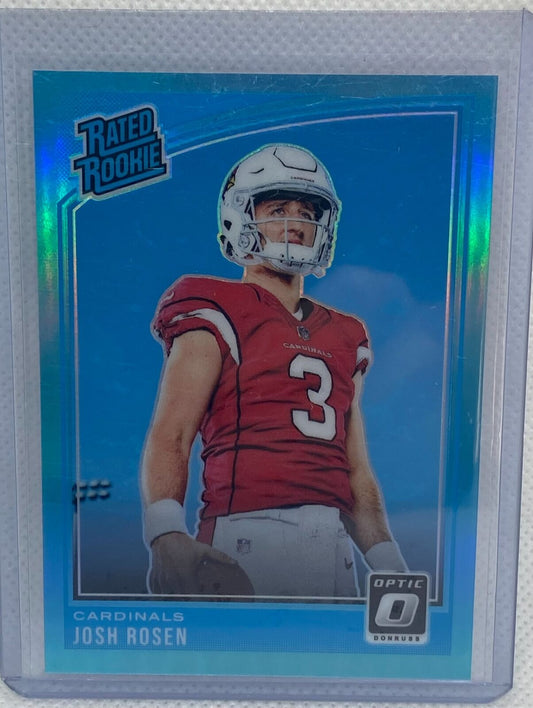JOSH ROSEN 2018 PANINI DONRUSS OPTIC RATED ROOKIE LIGHT BLUE PRIZM RC #D 215/299