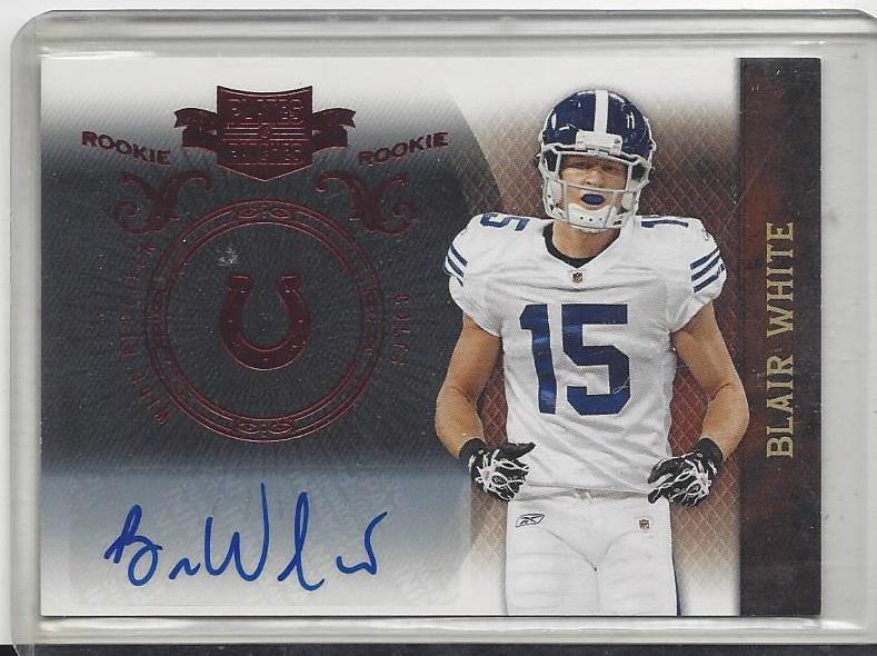 1/1 BLAIR WHITE 2010 PLATES & PATCHES RED ROOKIE AUTO RC #D 15/99 HIS JERSEY #15