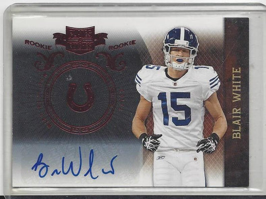1/1 BLAIR WHITE 2010 PLATES & PATCHES RED ROOKIE AUTO RC #D 15/99 HIS JERSEY #15
