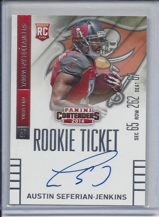 AUSTIN SEFERIAN-JENKINS 2014 PANINI CONTENDERS ROOKIE TICKET ONCARD AUTO RC #206