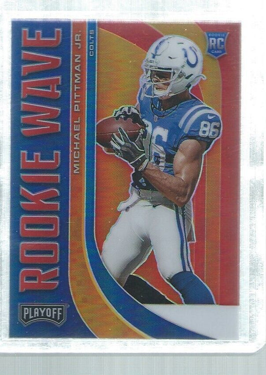 MICHAEL PITTMAN JR 2020 PLAYOFF ROOKIE WAVE PRIZM RED RC