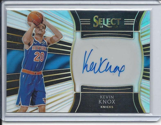 KEVIN KNOX 2018-19 PANINI SELECT SILVER PRIZM ON CARD ROOKIE AUTO RC #D 31/199