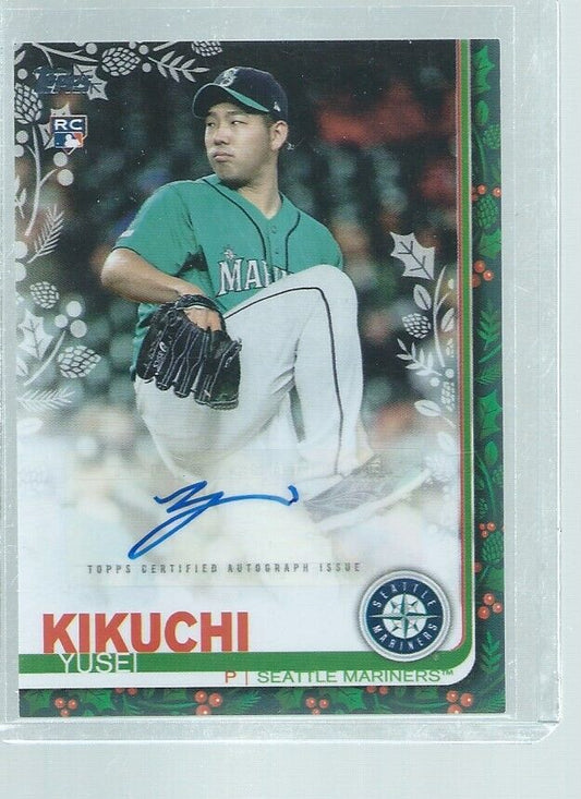 YUSEI KIKUCHI 2019 TOPPS WALMART HOLIDAY MEGA AUTO ROOKIE RC #D 9/45