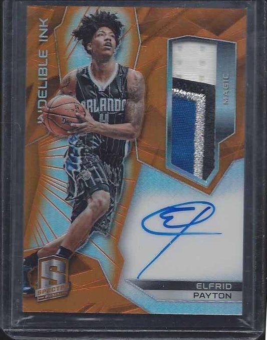 ELFRID PAYTON 2015-16 SPECTRA INDELIBLE INK ORANGE PRIZM 4 COLOR PATCH AUTO /25