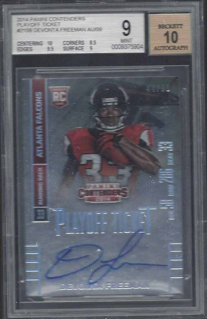 DEVONTA FREEMAN 2014 CONTENDERS PLAYOFF TICKET VARIATION AUTO RC /99 BGS 9 10 AU