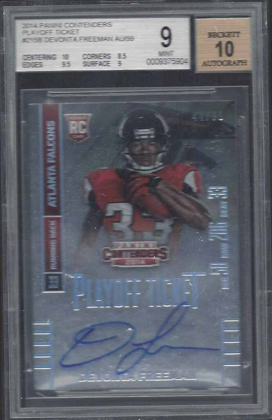 DEVONTA FREEMAN 2014 CONTENDERS PLAYOFF TICKET VARIATION AUTO RC /99 BGS 9 10 AU