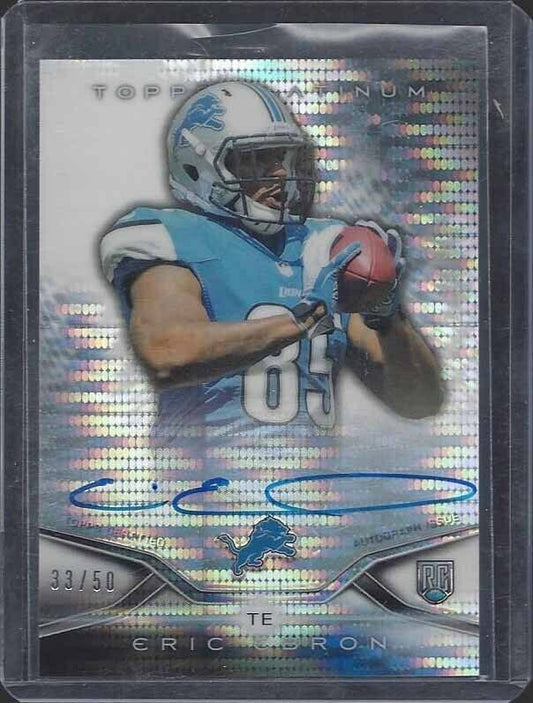 ERIC EBRON 2014 TOPPS PLATINUM PULSAR REFRACTOR ON CARD ROOKIE AUTO RC #D 33/50