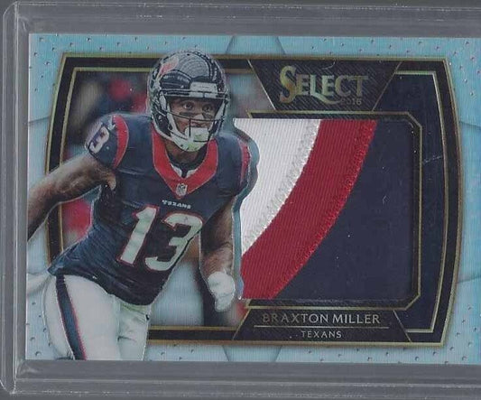 BRAXTON MILLER 2016 PANINI SELECT JUMBO 3 COLOR TEXANS ROOKIE PATCH RC #D 20/99