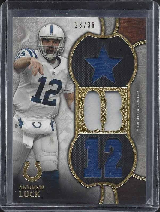 ANDREW LUCK 2015 TRIPLE THREADS TRIPLE 2 COLOR COLTS PATCH #D 23/36