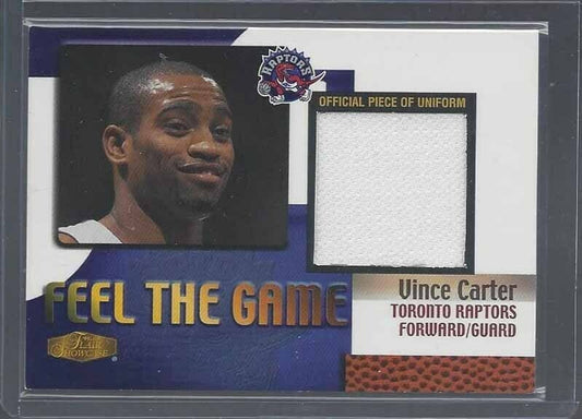 VINCE CARTER 1999-00 FLAIR SHOWCASE FEEL THE GAME USED JERSEY