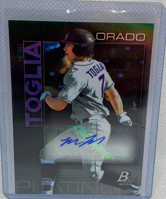 MICHAEL TOGLIA 2020 BOWMAN PLATINUM ROCKIES PROSPECT AUTO #TOP-83