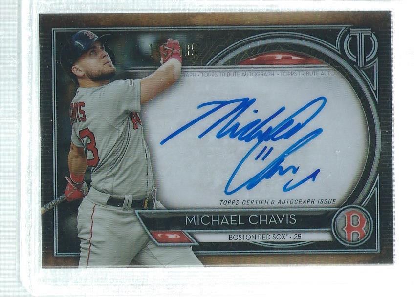 MICHAEL CHAVIS 2020 TOPPS TRIBUTE ON CARD AUTO #D 195/199