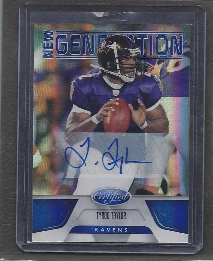 TYROD TAYLOR 2011 CERTIFIED NEW GENERATION MIRROR BLUE ROOKIE AUTO RC #D 24/100