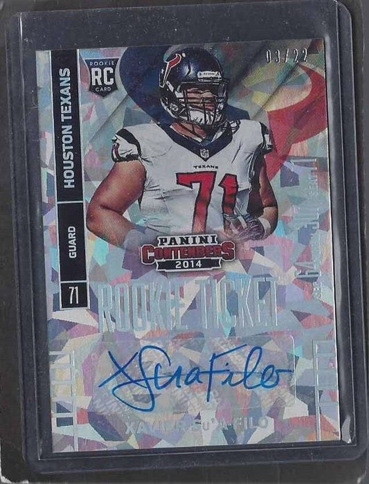 XAVIER SU'A-FILO 2014 CONTENDERS ROOKIE TICKET CRACKED ICE AUTO RC #D 3/22