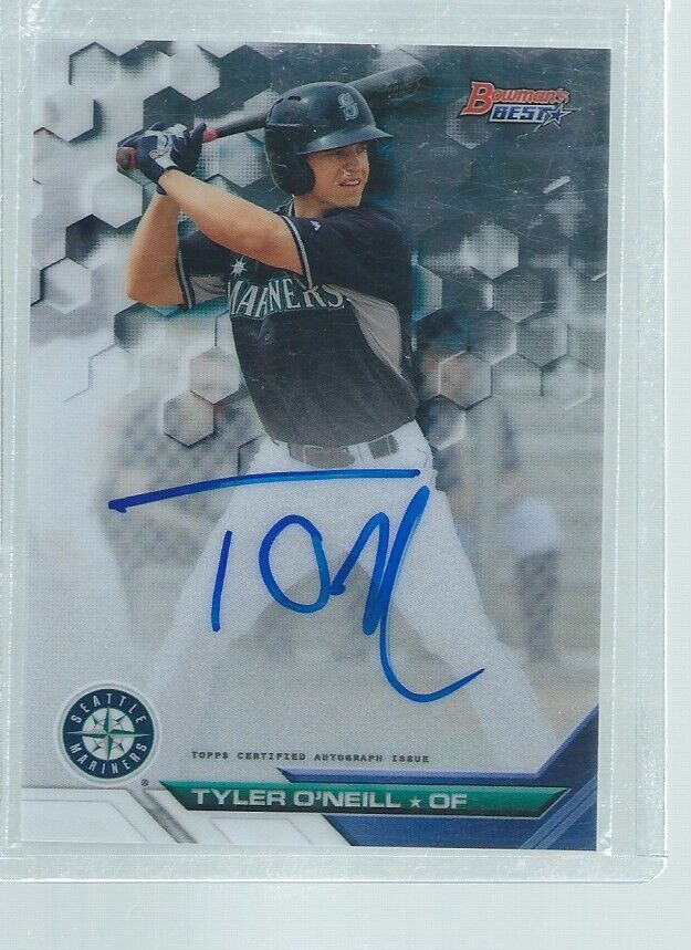 TYLER O'NEILL 2016 BOWMAN'S BEST ON CARD AUTO PROSPECT