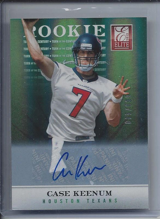CASE KEENUM 2012 ELITE TURN OF THE CENTURY TEXANS AUTO RC #D 15/699