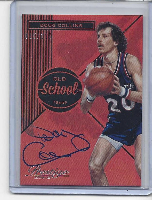 DOUG COLLINS 2014-15 PRESTIGE OLD SCHOOL 76ERS ON CARD AUTO #D 15/149